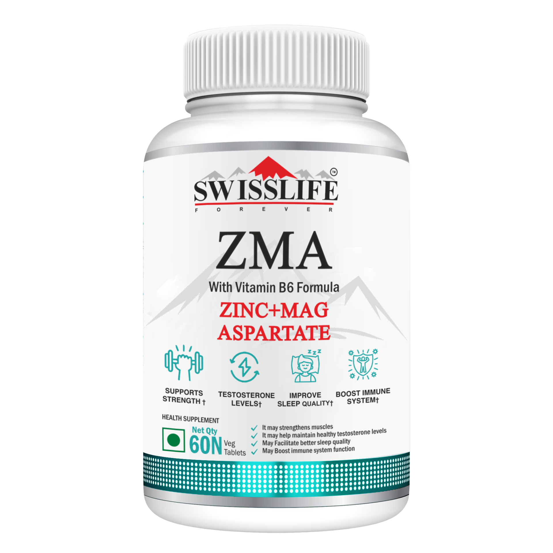 ZMA & Zinc Supplement | Magnesium, Zinc & Vitamin B6 Formula for Muscle Recovery, Strength, Sleep Quality & Immunity Support for Men and Women