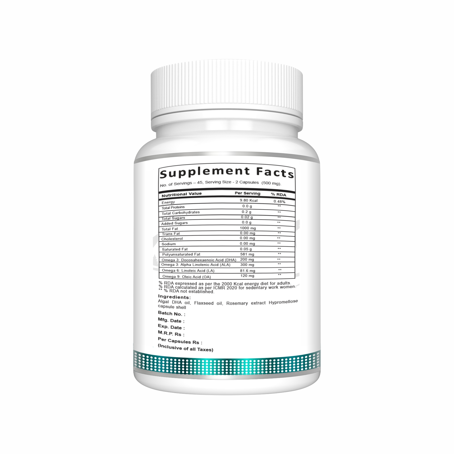 Swisslife Forever Premium Omega 3 6 9 Vegan Supplement | Plant-based | Algal Oil | Natural Nutrition Supplement for Optimal Muscle, Eye, Hair, Skin, Bone and Heart Health for Men & Women - 90 Veg Capsules - Image 3