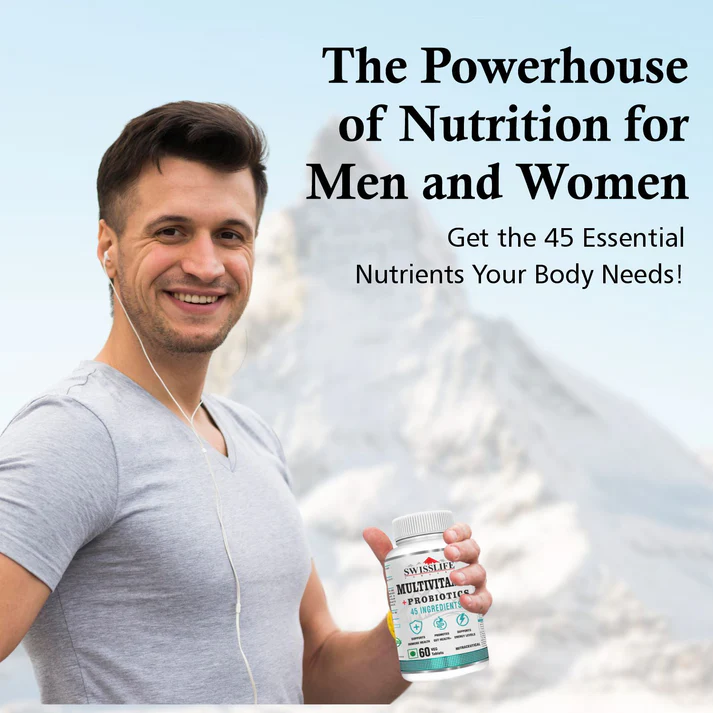 SwissLife Forever Multivitamin with Probiotics | 45 Ingredients with Vitamins A, B Complex, C, D, E, Zinc, Biotin, Minerals & Giloy | For Men & Women | 120 Tablets - Image 8