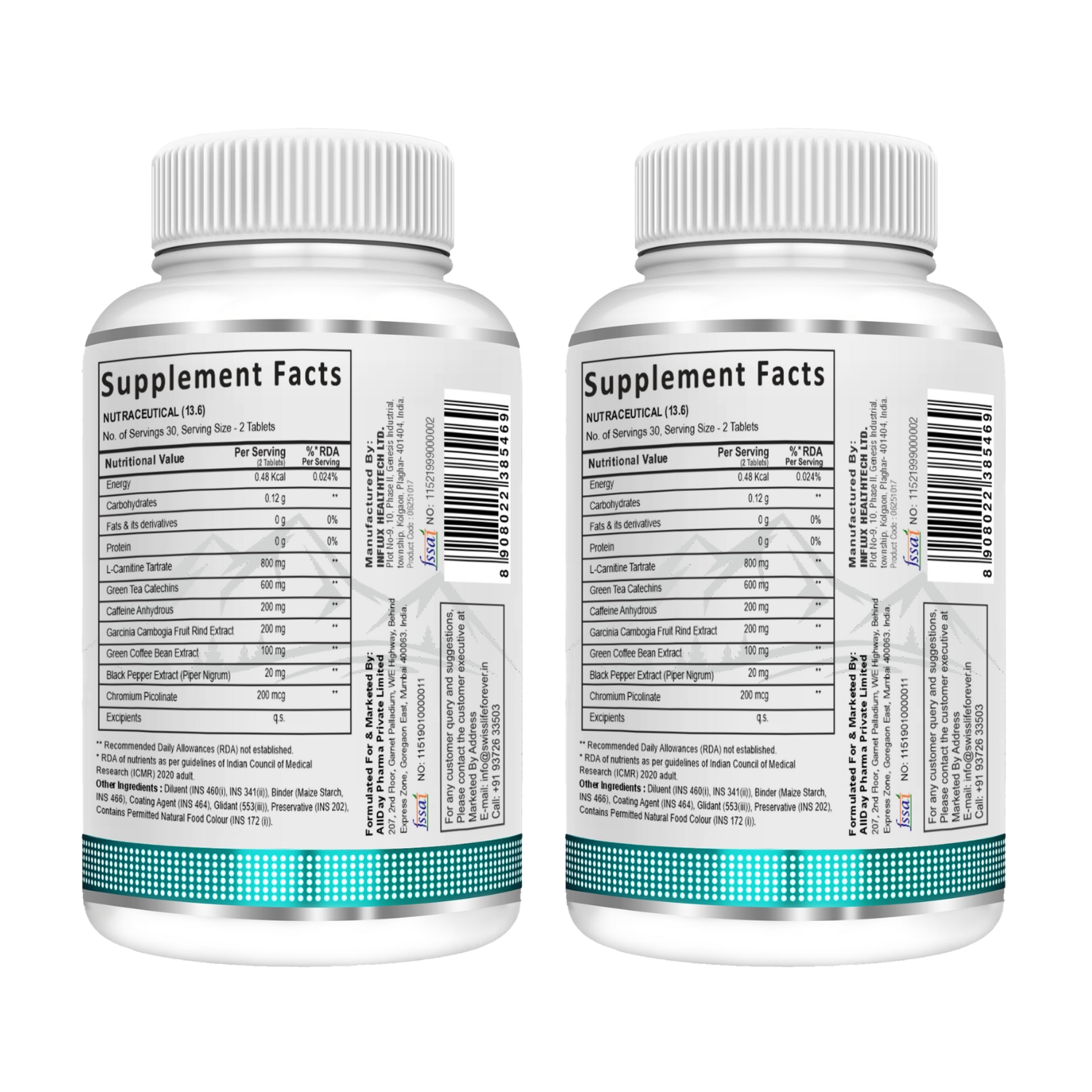 SwissLife Forever Fat Cutter Tablets | Blend of Extract, L-Carnitine Tartrate & Chromium Picolinate | May Support Muscle Recovery & Energy Levels | For Men & Women | 60 Tablets ( Pack of 2 ) - Image 2