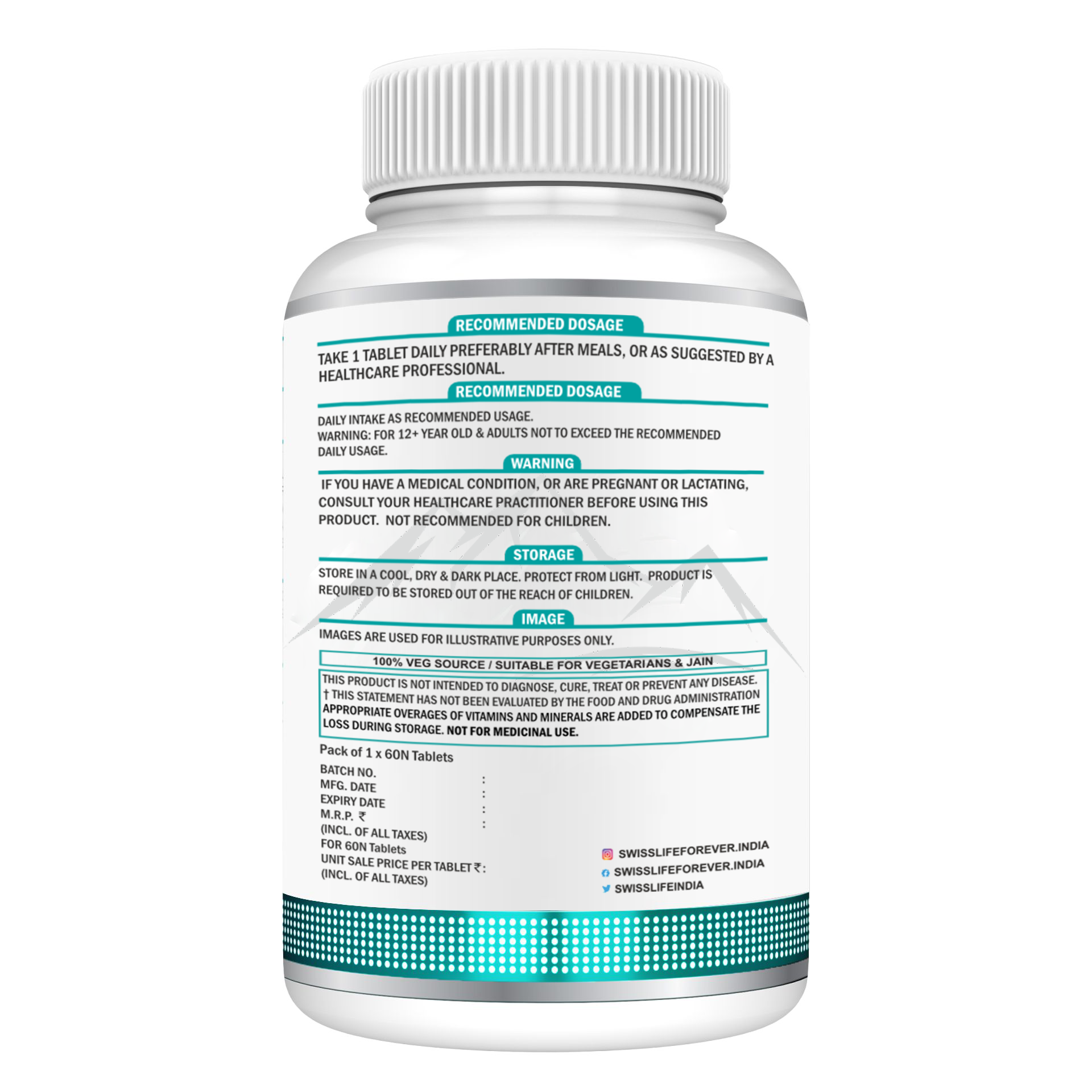 SwissLife Forever N-Acetyl L-Cysteine (NAC) 600mg | Antioxidant & Lung Support Formula for Immunity, Liver Health, and Cellular Protection | 60 Tablets - Image 2