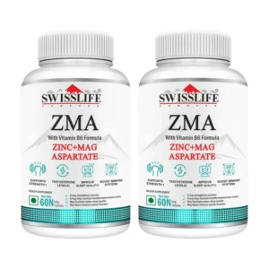 SwissLife Forever ZMA & Zinc Supplement | Magnesium, Zinc & Vitamin B6 Formula for Muscle Recovery, Strength, Sleep Quality & Immunity Support for Men & Women | 60 Tablets( Pack of 2 )
