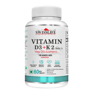 Swisslife Forever Vitamin D3 & K2 as MK7 Supplement | Immune Support | Promotes Bone and Heart Health Support | 60 Tablets
