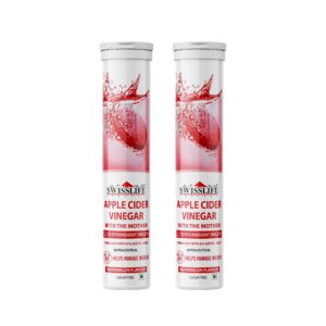 Swisslife Forever Apple Cider Vinegar Effervescent Tablets with Vitamin B6 & B12 | 750 mg | Plant-Based | Supports Digestion & Metabolism | Watermelon Flavour | 15 Tablets(pack of 2)