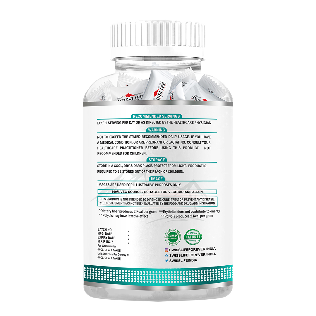 SwissLife Forever Multivitamin Gummies with Folic Acid & Vitamin C | Enriched with Vitamins A, D, E, B6, B9, B12 | Sugar-Free | Supports Immunity & Overall Health 60 Gummies - Image 3