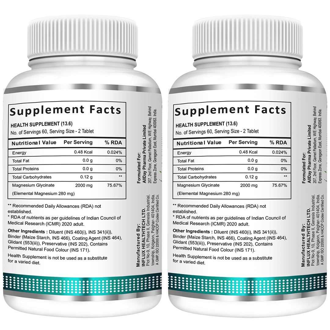 SwissLife Forever Chelated Magnesium Glycinate Tablets | Dietary Supplement with Magnesium & Amino Acids | Supports Bone, Muscle & Heart Health | For Men & Women | 120 Tablets( Pack of 2 ) - Image 2