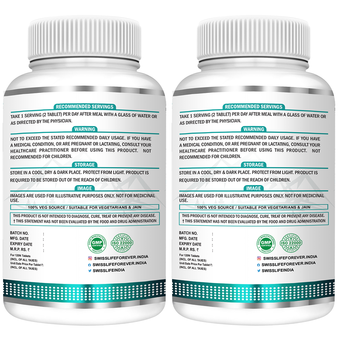 SwissLife Forever Chelated Magnesium Glycinate Tablets | Dietary Supplement with Magnesium & Amino Acids | Supports Bone, Muscle & Heart Health | For Men & Women | 120 Tablets( Pack of 2 ) - Image 3