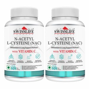 SwissLife Forever N-Acetyl L-Cysteine (NAC) 600mg | Antioxidant & Lung Support Formula for Immunity, Liver Health, and Cellular Protection | 60 Tablets ( Pack of 2 )
