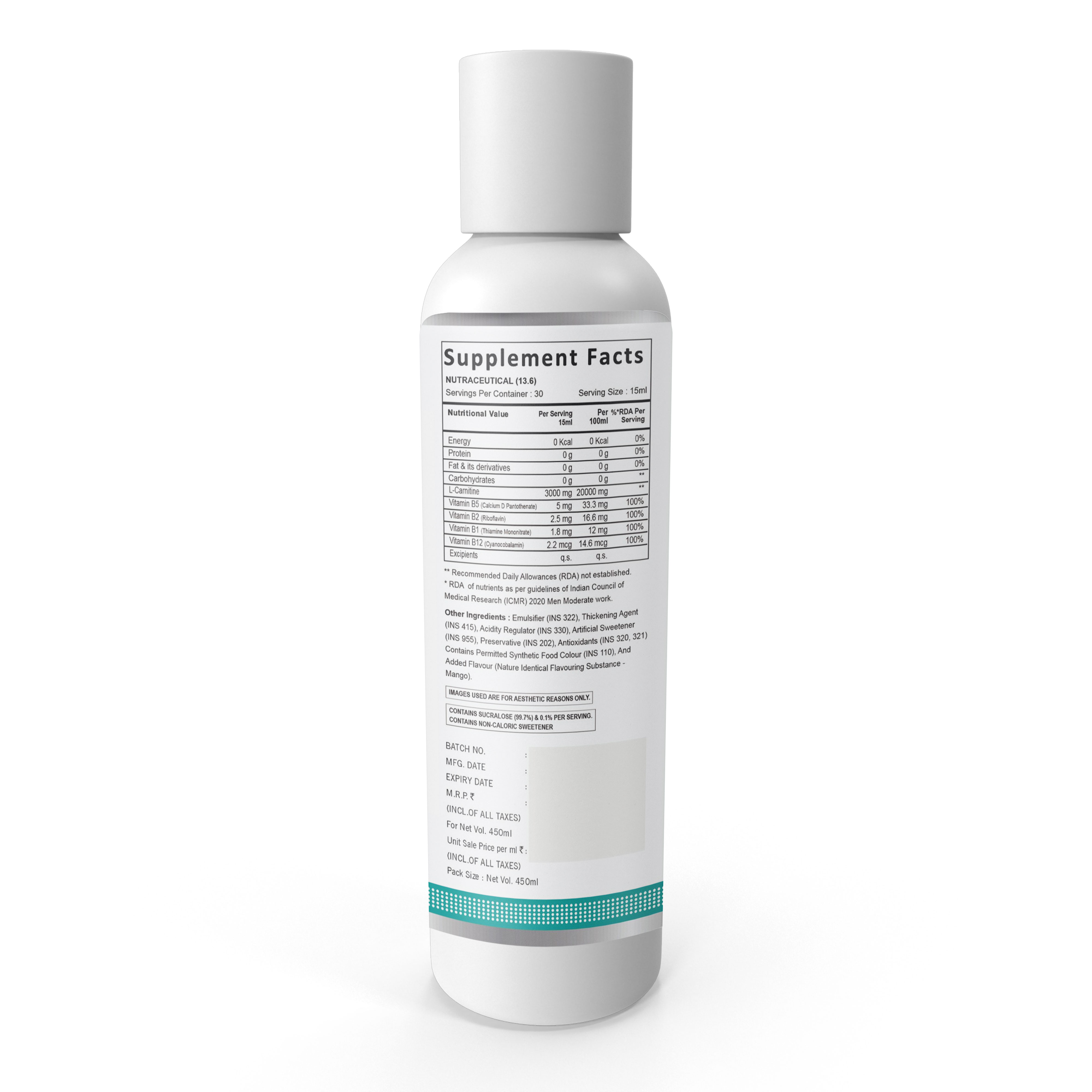 SwissLife Forever L-Carnitine Liquid | With Vitamin B Complex | May Support Healthy Nervous System, Stress Management & Focus | For Men & Women | 450ML - Image 3
