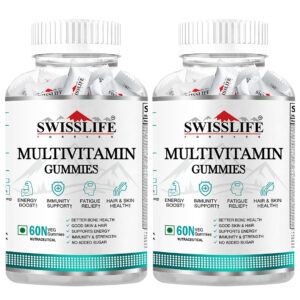 Swisslife Forever Multivitamin Gummies - MV Gummies | Folic Acid with Vitamin C | Superfood with Micronutrients Vitamin C, Vitamin B6, Vitamin B9, Vitamin B12 | 60 Gummies ( Pack of 2 )