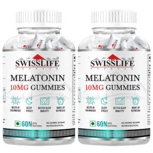 SwissLife Forever | Melatonin 10mg Gummies for Sleep Support for Daily Wellness | For Men & Women | Vegan, Sugar-Free, Non-Habit Forming | 60 Gummies ( Pack of 2 )