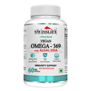 SwissLife Forever Vegan Omega 369 Supplement | Plant-Based Algal Oil | Supports Heart, Brain, Eye, Skin, Hair, Muscle & Bone Health | Natural Nutrition for Men & Women | 60 Tablets