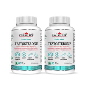 SwissLife Forever Testosterone Supplement for Men | Tribulus 1000mg, Ashwagandha, L-Citrulline, Kaunch Beej | Plant-Based Formula | Supports Strength, Stamina, Energy & Performance | 60 Tablets( Pack of 2 )